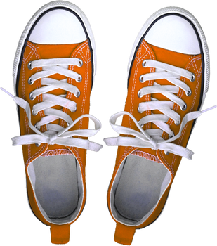 Orange casual canvas shoes